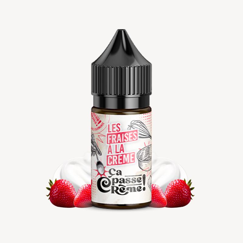 Concentré Fraises à la crème 30ml - Ça Passe Crème
