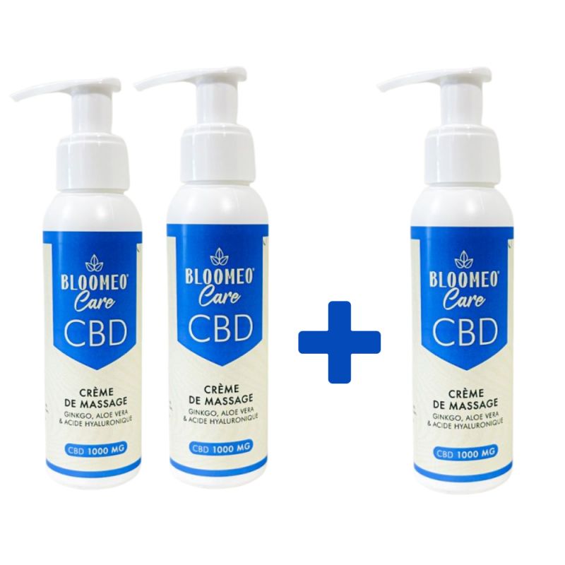 Pack Crème de Massage CBD 100ml 2+1 - Bloomeo