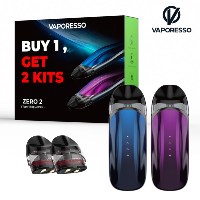 Pack Combo Zero 2 Black Blue et Black Purple 2 Kits + 2 Cartouches
