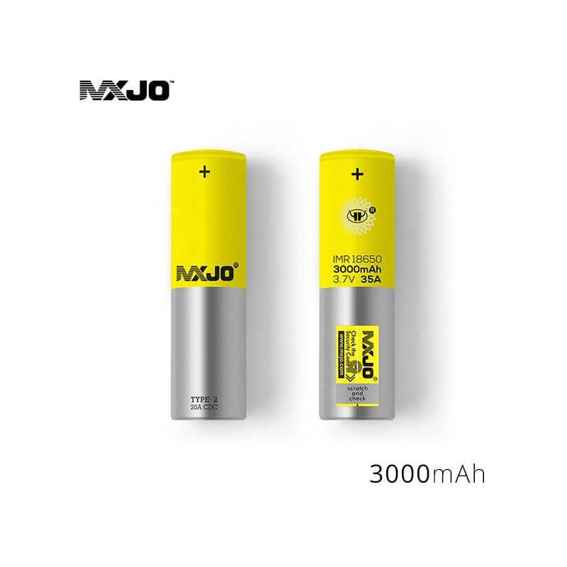 Accu MXJO IMR 18650 3000mah 35A Jaune (boite de 4)